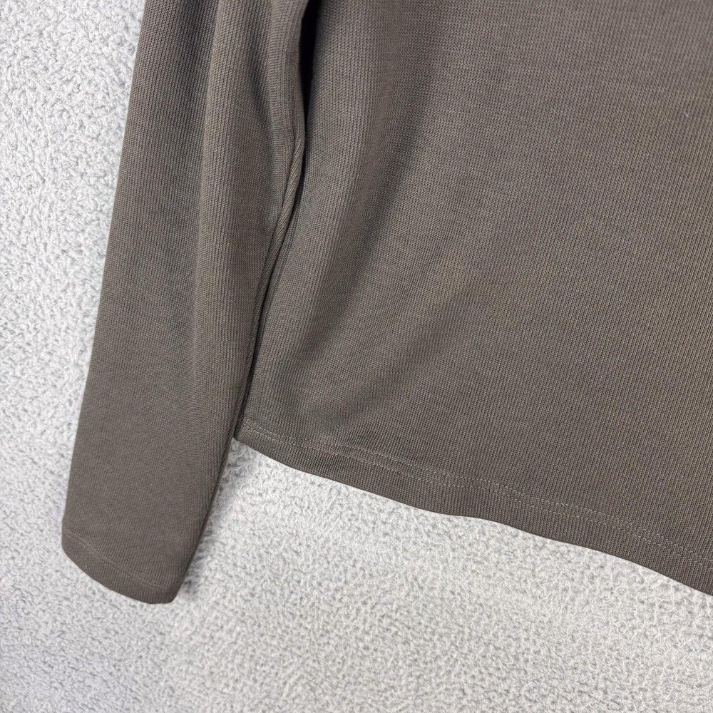 Hugo Boss Sweater Mens Medium Olive Green Mock‎ Neck Snap Placket Regular Fit - Picture 4 of 12